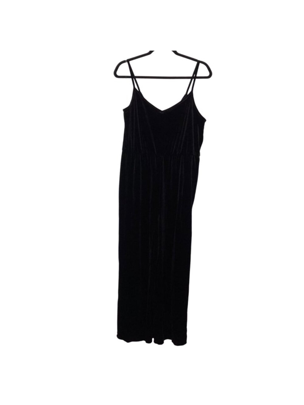 Wild Fable Black V-neck Sleeveless Velvet Wide Leg Jumpsuit L